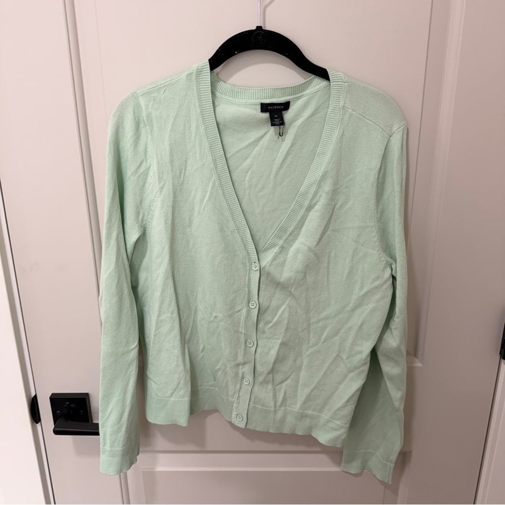 Halogen Mint Green Cardigan Sweater